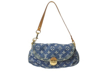 Load image into Gallery viewer, LOUIS VUITTON ルイヴィトン ハンドバッグ モノグラムデニム ミニプリーティ ブルー ゴールド金具 M95050 美品 中古 62957