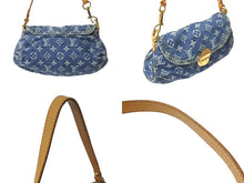 Load image into Gallery viewer, LOUIS VUITTON ルイヴィトン ハンドバッグ モノグラムデニム ミニプリーティ ブルー ゴールド金具 M95050 美品 中古 62957