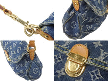 Load image into Gallery viewer, LOUIS VUITTON ルイヴィトン ハンドバッグ モノグラムデニム ミニプリーティ ブルー ゴールド金具 M95050 美品 中古 62957