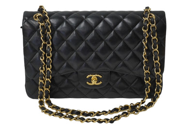 極美品 CHANEL シャネル チェーンショルダーバッグ マトラッセ30 Wフラップ A58600 ブラック 18番台 中古 62961