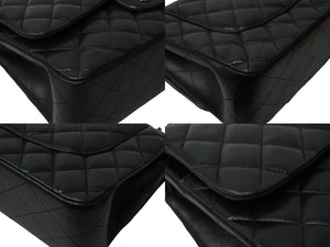 極美品 CHANEL シャネル チェーンショルダーバッグ マトラッセ30 Wフラップ A58600 ブラック 18番台 中古 62961