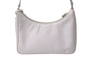 PRADA プラダ リ版 2005 ハンドバッグ 未使用 1NE204 ナイロン レザー ピンク シルバー金具 中古 62962 