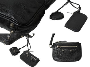 極美品 BALENCIAGA バレンシアガ ル カゴール ショルダーバッグ ブラック 7190652 シルバー金具 現行 中古 62963