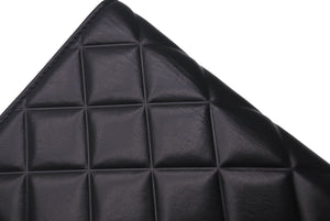 極美品 CHANEL シャネル パスポートケース マトラッセ ココマーク ラムスキン ブラック 30番台シルバー金具 中古 62966