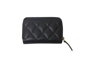 極美品 CHANEL シャネル マトラッセ コインケース 29番台 AP0216 キャビアスキン ブラック ゴールド金具 中古 62967