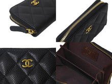 Load image into Gallery viewer, 極美品 CHANEL シャネル マトラッセ コインケース 29番台 AP0216 キャビアスキン ブラック ゴールド金具 中古 62967