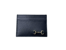 Load image into Gallery viewer, 未使用 GUCCI グッチ カードケース トランプセット ホースビット 700469 無地 レザー ブラック ゴールド金具 中古 62970