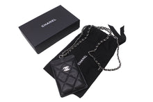 Load image into Gallery viewer, 新品未使用品 CHANEL シャネル キャビアスキン カードケース チェーン付き ココマーク ブラック シルバー金具 黒 30番台 中古 62976