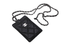 Load image into Gallery viewer, 新品未使用品 CHANEL シャネル キャビアスキン カードケース チェーン付き ココマーク ブラック シルバー金具 黒 30番台 中古 62976