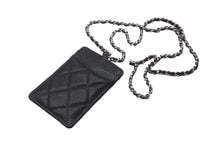 Load image into Gallery viewer, 新品未使用品 CHANEL シャネル キャビアスキン カードケース チェーン付き ココマーク ブラック シルバー金具 黒 30番台 中古 62976