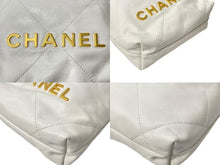 Load image into Gallery viewer, 極美品 CHANEL シャネル チェーンショルダーバッグ シャネル22 ミニ AS3980 プレート カーフスキン ホワイト 中古 62980