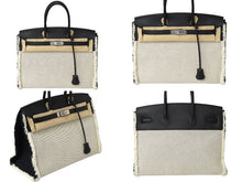 Load image into Gallery viewer, 極美品 激レア HERMES エルメス ハンドバッグ バーキン 35 フレイフレイ Z刻 シルバー金具 ブラック ホワイト スイフト×ツイルアッシュ 中古 62981