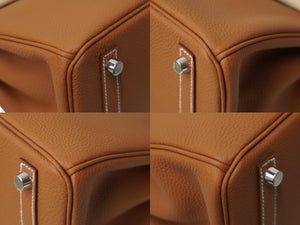 新品未使用 HERMES エルメス ハンドバッグU刻印 バーキン25 ゴールド シルバー金具 トゴ 中古 62982
