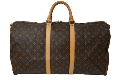 LOUIS VUITTON ルイヴィトン キーポルバンドリエール55 M41414 ボストンバッグ モノグラムキャンバス ブラウン 美品 中古 62985