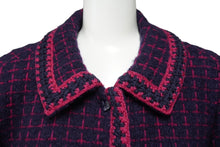 Load image into Gallery viewer, 極美品 CHANEL シャネル ロングコート P16301V09189 00Aモデル サイズ36 ウール アルパカ ネイビー ピンク 中古 62994