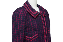 Load image into Gallery viewer, 極美品 CHANEL シャネル ロングコート P16301V09189 00Aモデル サイズ36 ウール アルパカ ネイビー ピンク 中古 62994