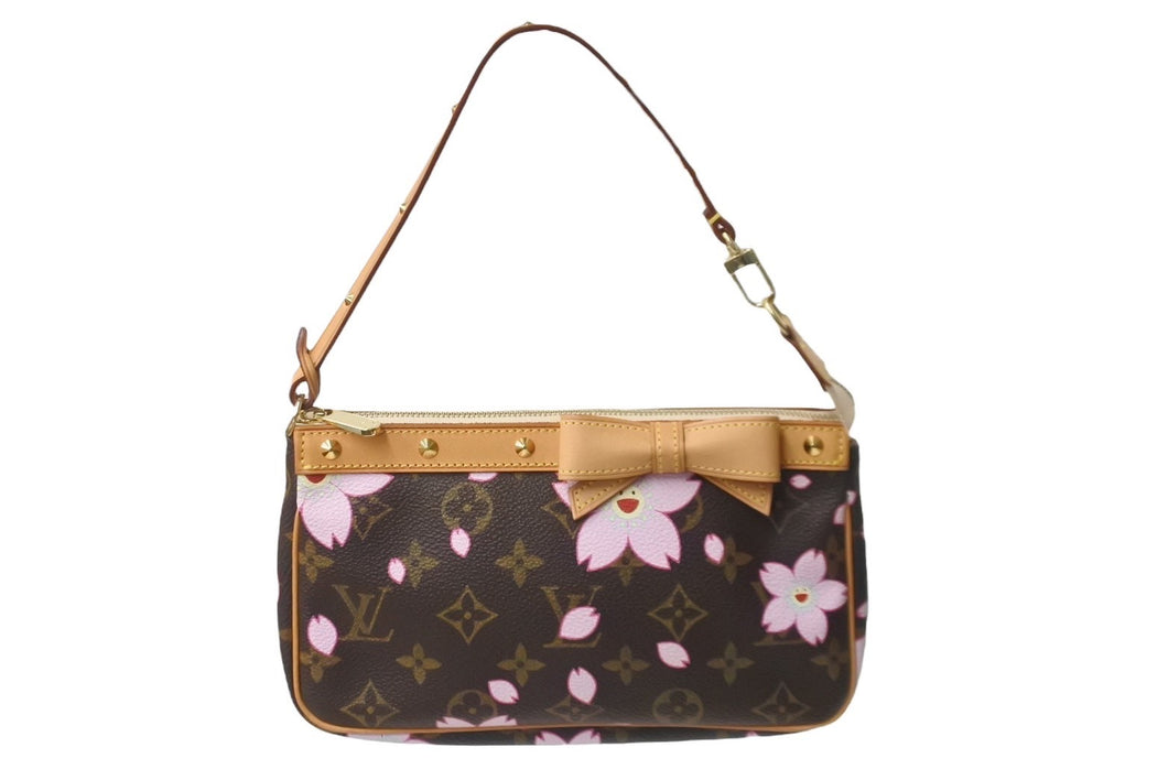 極美品 LOUIS VUITTON ルイ ヴィトン 村上隆 ポシェットアクセソワール ポーチ M92006 モノグラムチェリーブロッサム 中古 62995