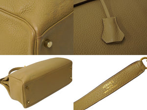 エルメス ケリー 40 2WAY ハンドバッグ 内縫 タバッグキャメル 茶色 シルバー金具 □L刻印 美品 中古 62996