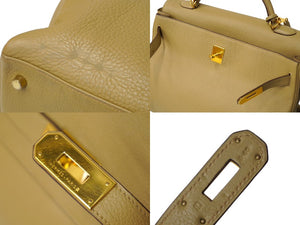 エルメス ケリー 40 2WAY ハンドバッグ 内縫 タバッグキャメル 茶色 シルバー金具 □L刻印 美品 中古 62996