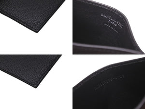 以前同様 SAINT LAURENT サンローラン カードケース ユニセックス 無地 ロゴ 687098 レザー ブラック 中古 63000 