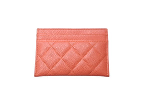 極美品 CHANEL シャネル カードケース ココマーク ロゴ 20番台 キャビアスキン オレンジ 中古 63002