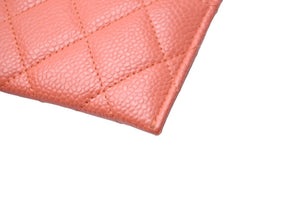極美品 CHANEL シャネル カードケース ココマーク ロゴ 20番台 キャビアスキン オレンジ 中古 63002