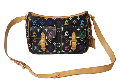 LOUIS VUITTON ルイヴィトン ショルダーバッグ M40052 ロッジGM 村上隆 ノアール ブラック マルチカラー ゴールド金具 美品 中古 63003