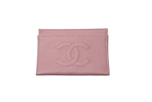 Load image into Gallery viewer, CHANEL シャネル カードケース ココマーク ロゴ 無地 ７番台 キャビアスキン ピンク 美品 中古 63006