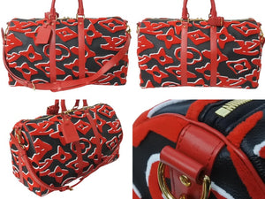 極美品 LOUIS VUITTON ルイヴィトン キーポルバンドリエール45 ボストンバッグ M45546 モノグラムタフテッド レッド 中古 63008