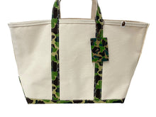 画像をギャラリービューアに読み込む, 未使用品 SAINT MICHAEL BAPE ベイプ トートバッグ L SM-YS8-0000-C34 24SS ベージュ グリーン コットン 中古 63010 