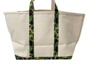 未使用品 SAINT MICHAEL BAPE ベイプ トートバッグ L SM-YS8-0000-C34 24SS ベージュ グリーン コットン 中古 63010 