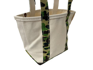 未使用品 SAINT MICHAEL BAPE ベイプ トートバッグ S SM-YS8-0000-C32 24SS ベージュ グリーン コットン 中古 63011 正規品