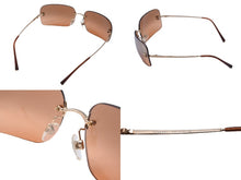 Load image into Gallery viewer, 極美品 CHANEL シャネル ココマーク サングラス リムレス ブラウン ゴールド アイウェア ロゴ 小物 62☐17 4017 中古 63016