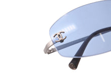 Load image into Gallery viewer, CHANEL シャネル サングラス リムレス ココマーク 54▫︎19 130 4002 c.103/72 ブルー シルバー金具 美品 中古 63017