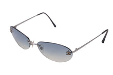 Load image into Gallery viewer, 極美品 CHANEL シャネル サングラス リムレス ココマーク 59▫︎16 130 ブルー シルバー金具 中古 63022
