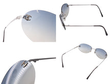 Load image into Gallery viewer, 極美品 CHANEL シャネル サングラス リムレス ココマーク 59▫︎16 130 ブルー シルバー金具 中古 63022