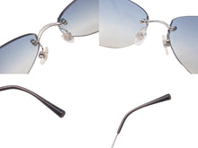 Load image into Gallery viewer, 極美品 CHANEL シャネル サングラス リムレス ココマーク 59▫︎16 130 ブルー シルバー金具 中古 63022