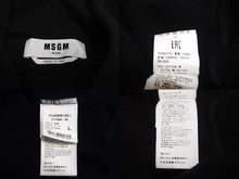 Load image into Gallery viewer, MSGM エムエスジーエム パーカー ブラック ホワイト サイズ L 3140MM182J コットン 美品 中古 63049