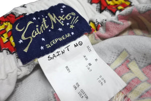 SAINT MICHAEL セントマイケル 22AW パジャマパンツ パウロゴ総柄 パジャマパンツ ホワイト SM-A22-0000-028 美品 中古 63061 