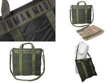 Load image into Gallery viewer, 極美品 HUMAN MADE ヒューマンメード HELMET BAG 2WAY ショルダー トートバッグ 22AW カーキ ブラウン 中古 63069
