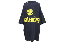 Load image into Gallery viewer, 極美品 BALENCIAGA バレンシアガ TAPE TYPEＴシャツ サイズXL 739784TOVA91055 ブラック コットン プリント ロゴ 中古 63082