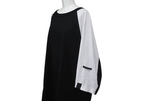 極美品 N.HOOLYWOOD エヌハリウッド 長袖Ｔシャツ 七部丈 サイズ42 ラグラン ブラック ホワイト 2232-CS50-036 中古 63090