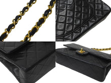 Load image into Gallery viewer, 極美品 CHANEL シャネル チェーンショルダーバッグ Wフラップ マトラッセ25 ラムスキン 1番台 ブラック ゴールド金具 中古 63106