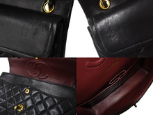 Load image into Gallery viewer, 極美品 CHANEL シャネル チェーンショルダーバッグ Wフラップ マトラッセ25 ラムスキン 1番台 ブラック ゴールド金具 中古 63106