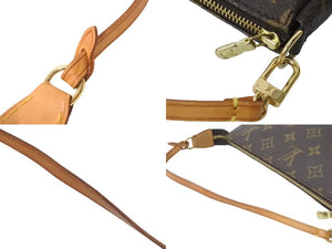 LOUIS VUITTON ルイヴィトン モノグラム アクセサリーポーチ ポシェットアクセソワール M51980 ブラウン 美品 中古 63108