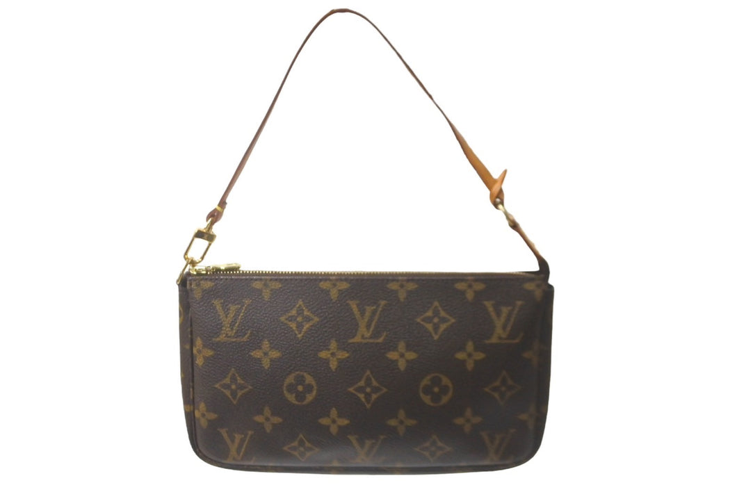 LOUIS VUITTON ルイヴィトン モノグラム アクセサリーポーチ ポシェットアクセソワール M51980 ブラウン 美品 中古 63113