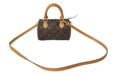 Load image into Gallery viewer, 極美品 LOUIS VUITTON ルイヴィトン ミニ・スピーディ スト付き ハンドバッグ M41534 モノグラム ブラウン ゴールド金具 中古 63117