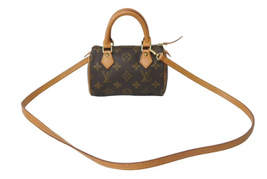 極美品 LOUIS VUITTON ルイヴィトン ミニ・スピーディ スト付き ハンドバッグ M41534 モノグラム ブラウン ゴールド金具 中古 63117
