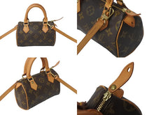 Load image into Gallery viewer, 極美品 LOUIS VUITTON ルイヴィトン ミニ・スピーディ スト付き ハンドバッグ M41534 モノグラム ブラウン ゴールド金具 中古 63117