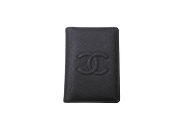 CHANEL シャネル 二つ折り カードケース パスケース ココマーク 8番台 ブラック 黒 キャビアスキン 美品 中古 63128
